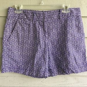 Ann Taylor Purple Floral Linen Shorts